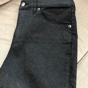 Express Black Glitter Jeans, Bootcut with Vented Hem, 8L